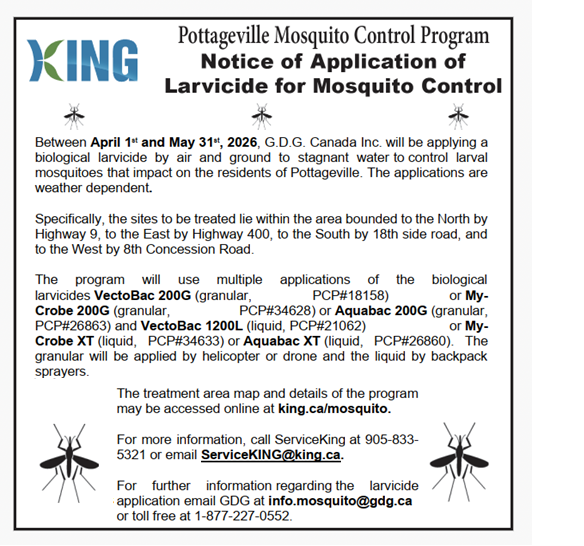 Mosquito Control Program Public Notice