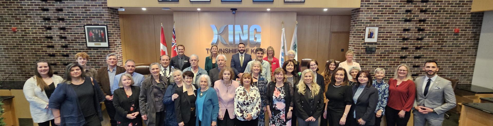 Group photo of 2025 Volunteer Appreciation Award recipients with Council