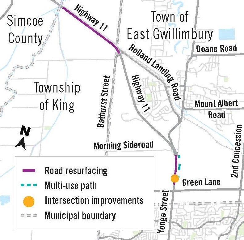 Map of Construction of Highway 11