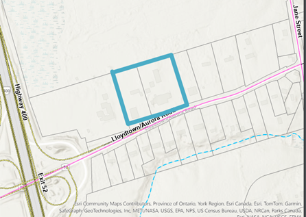 Location Map 3200 and 3250 Lloydtown Aurora Road