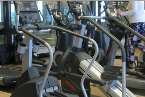 People working out on gym equipment at the Trisan Centre